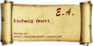 Eschwig Anett névjegykártya